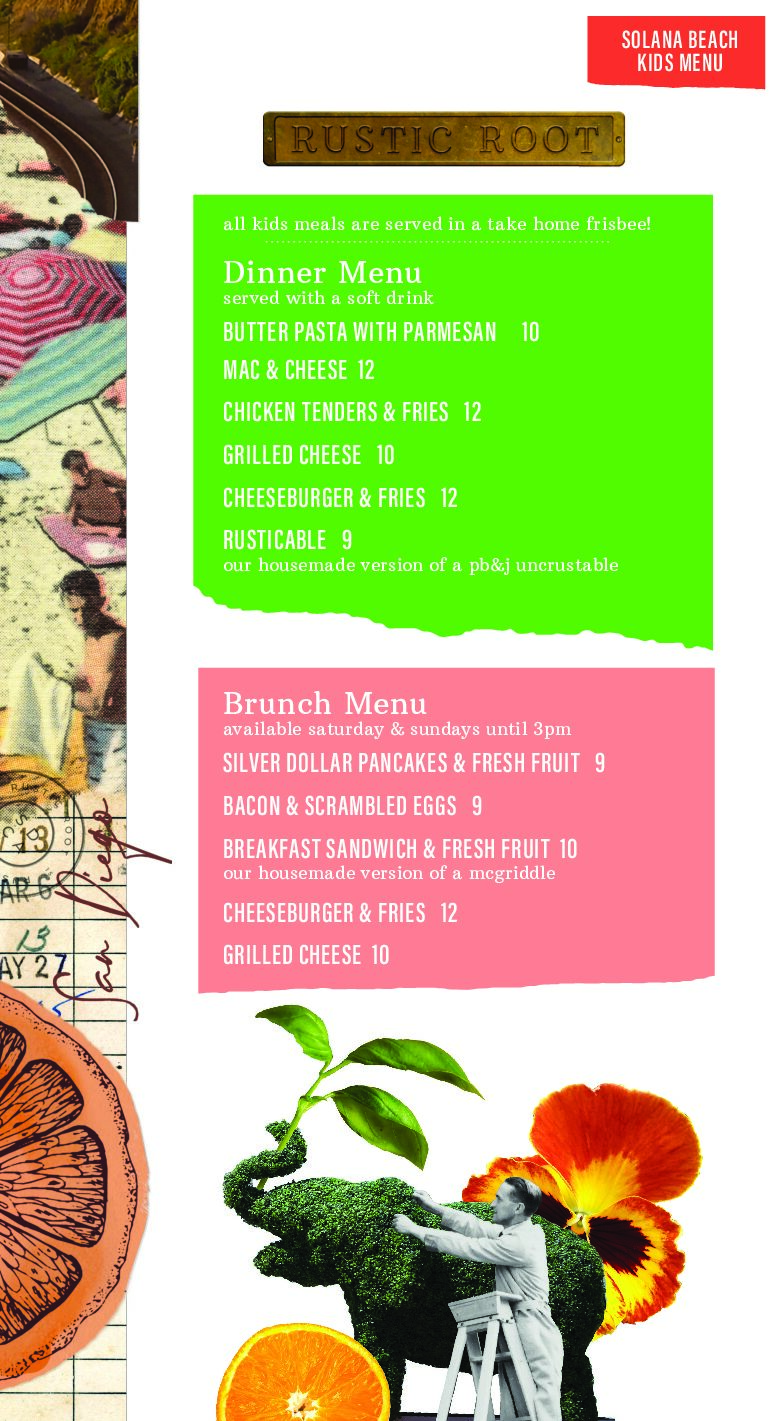 Kids Menu | Rustic Root