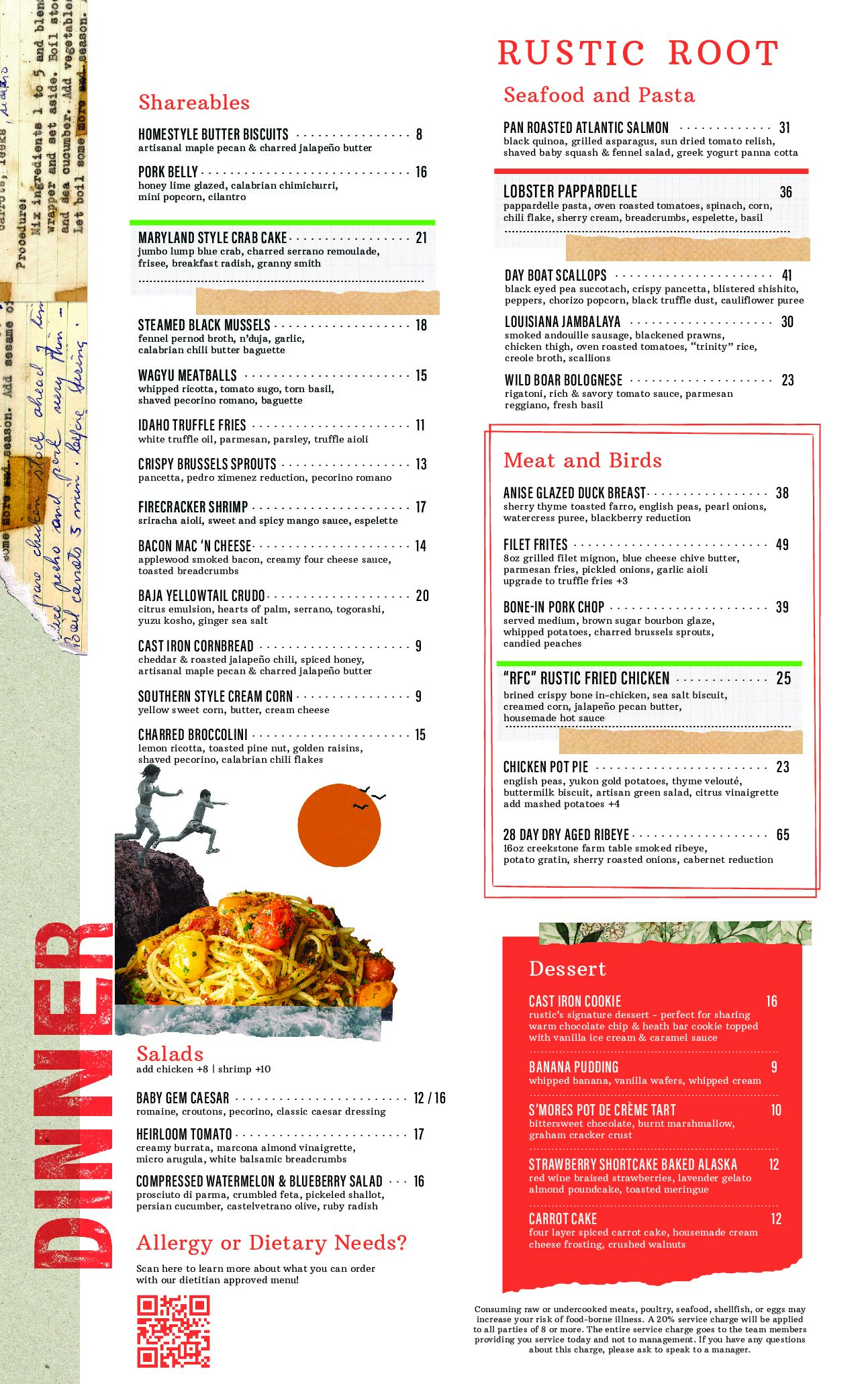Dinner Menu - Gaslamp - Rustic Root